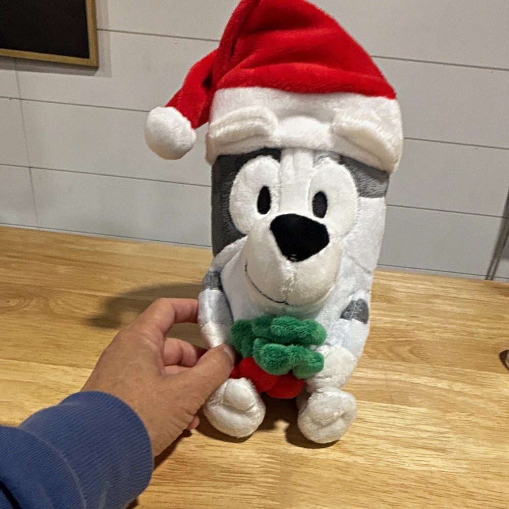 Dan Dee Bluey Dog Plush Stuffed Animal, Santa Hat, Small 6-14 in, Tags, 3+
